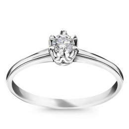 Złoty pierścionek zaręczynowy - Diament