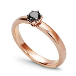 Złoty pierścionek - Diament czarny