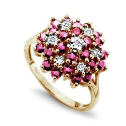 Złoty pierścionek - Diament Rubin