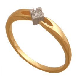 Złoty pierścionek z brylantem Dp156