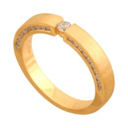 Złoty pierścionek z brylantem Dp177