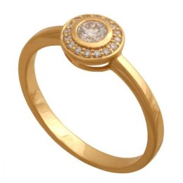 Złoty pierścionek z brylantem Dp149