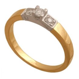 Złoty pierścionek z brylantem Dp158