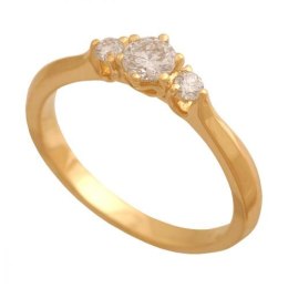 Złoty pierścionek z brylantem Dp167