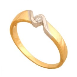 Złoty pierścionek z brylantem Dp176