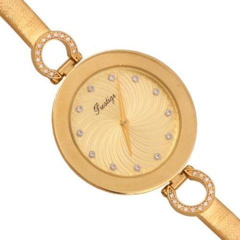Złoty zegarek damski Sztywny Zv280