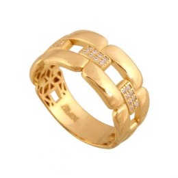 Złoty pierścionek nowoczesny Pi535