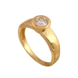 Złoty pierścionek zaręczynowy Pi673