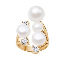 Srebrny pierścionek PDK6485Y - Naturalne Perły hodowane słodkowodne