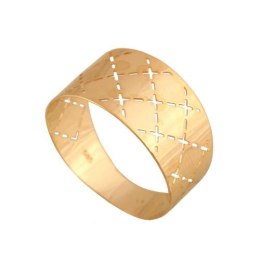 Złoty pierścionek nowoczesny Pi566