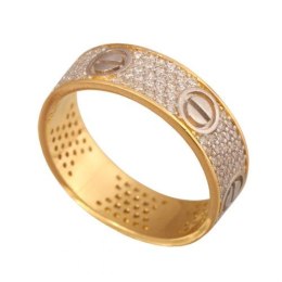 Złoty pierścionek nowoczesny Pi184