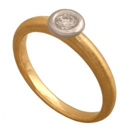 Złoty pierścionek z brylantem Dp159